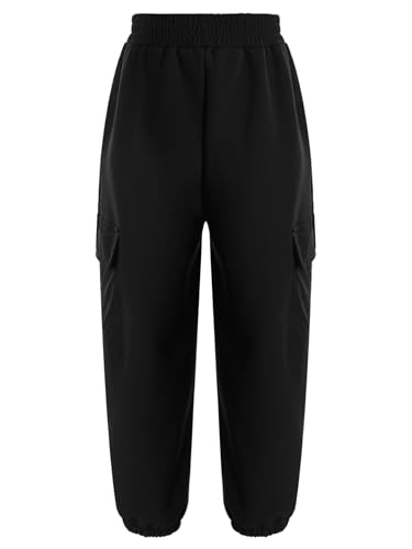 Jhaoyu Kids Girls Boys Thermal Fleece Lined Cargo Pants Thick Sweatpants with Pockets for Outdoor Casual Outerwear2