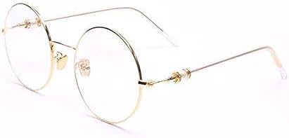 Pearl Golden Glasses Retro Round Prescription Ready Metal Eyeglasses Frame Round Circle Vintage with Case and Cloth