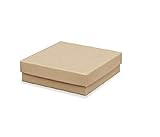 12 Pack Cotton Filled Brown Kraft Paper Cardboard Jewelry Gift and Retail Boxes 3 X 3 X 1 Inch Size by R J Displays