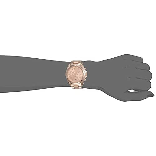 Michael Kors Relógio feminino Bradshaw de aço inoxidável com cronógrafo de 43 mm, Rose Gold Tone, on