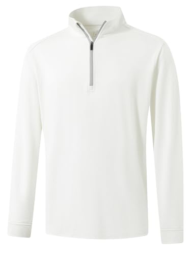 Men's Quarter Zip Golf Pullover Men Mock Neck Sweatshirts Dry Fit Long Sleeve Performance Wicking 1/4 Zip Pullover