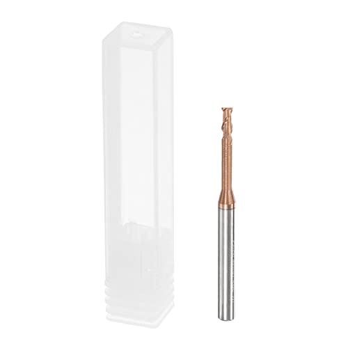 Image of uxcell Square Nose End Mill, 2.5mm Solid Carbide AlTiSin Coated Long Reach CNC Router Bits 2 Flutes Milling Cutter with Extended Neck, 18mm Cutting Length 4mm Shank