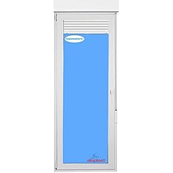 Puerta Balconera PVC 900x2285 Blanca Oscilobatiente Izquierda con Persiana Vidrio Transparente