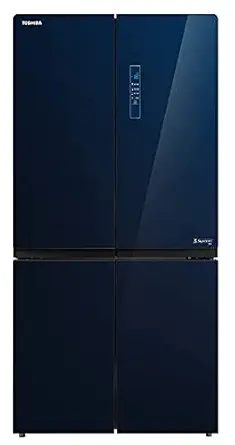 Toshiba 650 L Frost Free Inverter 4-Door Refrigerator (GR-RF646WE-PGI, Classy Blue Glass Door Finish, Futuristic Plasma + Pure Technology) (GR-RF646WE-PGI(24))