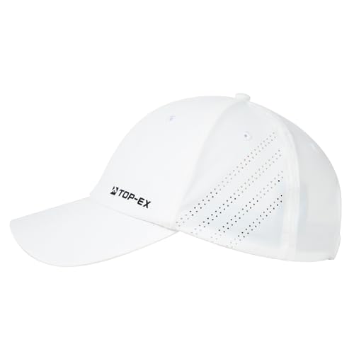TOP-EX Cooling Performance Baseball Hats Caps for Men Waterproof Breathable Running Golf Sun UV Protection Fitted Workout Big Head Sweat Adjustable White Medium Large M L