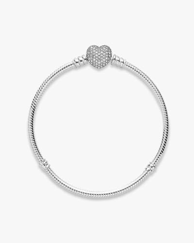 YSM Coll. Kişiselleştirilebilir Charm Bileklik – 925 Ayar Gümüş ve Paslanmaz Çelik, Kadınlar İçin Hediye Bileklik (316L Pavé Kalp) - Görsel 6