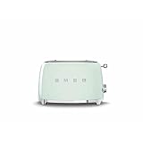 Smeg - TSF01PGUK - Grille-pain (2 tranches) en acier avec boutons rotatifs, vert, 950 W, 220-240 V