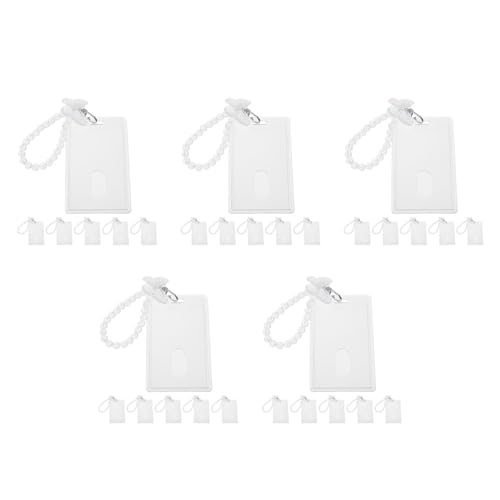 Pochette badge double face porte-cartes photo transparent avec porte-clés