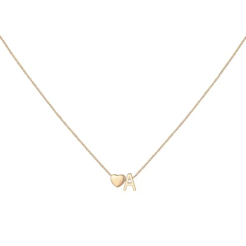 PNNY AMDA Initial Heart Necklace for Women: 18K Gold Plated Pendant Dainty Letter Necklace - Cute Jewelry Teens Gifts XL-TXZM-A