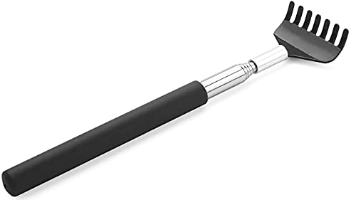 Image of Alexvyan Small Adjustable Portable Foldable Extendable Back Scratcher, Metal Stainless Steel Telescoping Itching Hand Stick Tool (Pack of 1 - Model1)