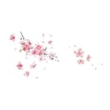 2 x rosa Kirschblüten-Vinyl-Autoaufkleber, Auto-Blumen-Aufkleber, Windschutzscheibe, Fenster, Stoßstange, Autoaufkleber, Aufkleber
