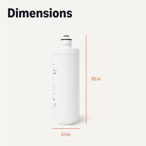 Image of Amazon Basics Replacement Filter Cartridge for Under Sink Water Filter System, Reduces Chlorine, Bad Taste & Odor, NSF /ANSI 42 & 372 Certified, 1 Year Service Life, 11,000 Gallons, White