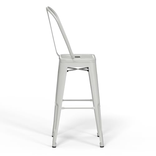SIMPLIHOME Butaco Metal Blanco Modelo AXCFLECS24-WH Altura Asiento 24 pulgadas Set de 2 miniatura 6