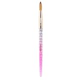 Kiara Sky Acrylic Brush #8 - Pink | 100% Pure Kolinsky | Crystal Cut Handle and Acetone Resistant