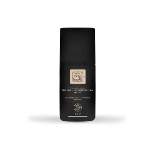 Thats me organic Bio Deo Roll-On Sensitive 24h (50ml) – Natürliches Deo ohne Aluminium und Alkohol – Sanft zur Haut dank Aloe Vera – Für alle Hauttypen – Vegan und Natrue Bio Zertifiziert