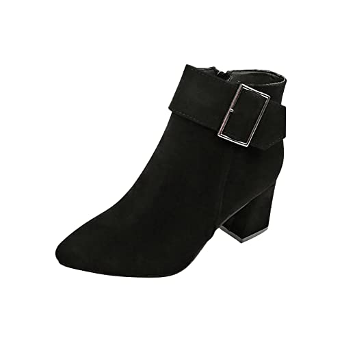 YAOJIWANG 2024 Botas Mujer Invierno Forradas con Pelo Antideslizante Botines Botas Serraje Punta Redonda Botas Cordones Comodas Zapatos Casuales Ligero Outdoor Que Caminan Original