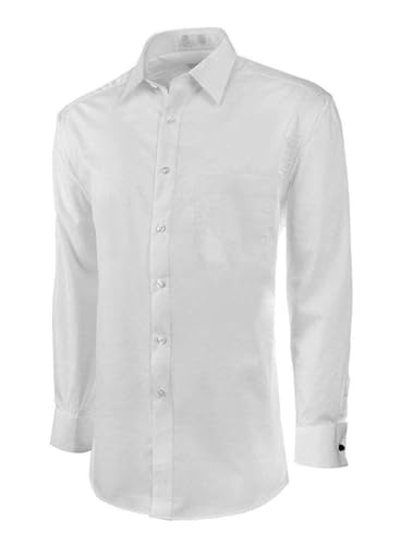 Marquis Men's Regular Fit French Cuff Cotton Blend Solid Dress Shirt2