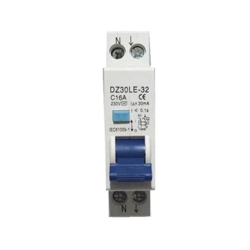 Disjoncteur différentiel 16A 6KA avec protection surintensité et fuites DZ47LE-T1