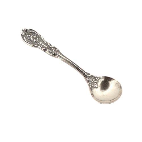925 Sterling Silver Small Salt Spoon - Premium Quality 2.2' Ornate Floral Spoon - Beautiful Flower Designed Handle - Gift for Culinary Enthusiasts