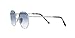 Ray-Ban Unisex RB3637 New Round Round Sunglasses, Silver/Clear Gradient Blue, 50 mm