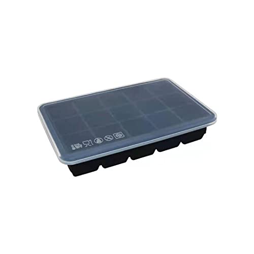 Cubitera de silicona con tapa (1 unidad), cubo de hielo grande de 0,5 l, XXL, 3,3 x 3,3 x 3,3 cm, sin BPA, flexible, apto para alimentos, apilable Cover