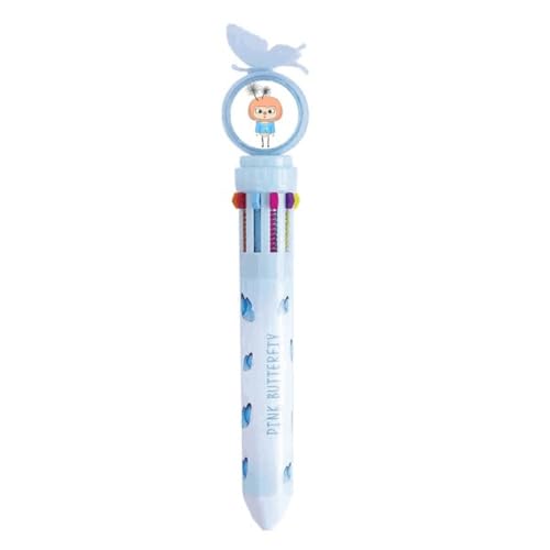 Stylo à bille rétractable multicolore à motif de pissenlit blanc avec design esthétique zen