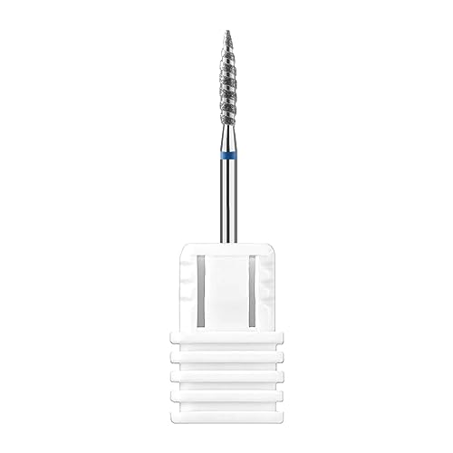 CGBE Punte Fresa Unghie Professionale, Punta Fresa Unghie Rimozione Cuticole e Pelle Morta, Diamante di Carburo, Grana Media, Forma di Fiamma, Punte Fresa Cuticole per Manicure Pedicure