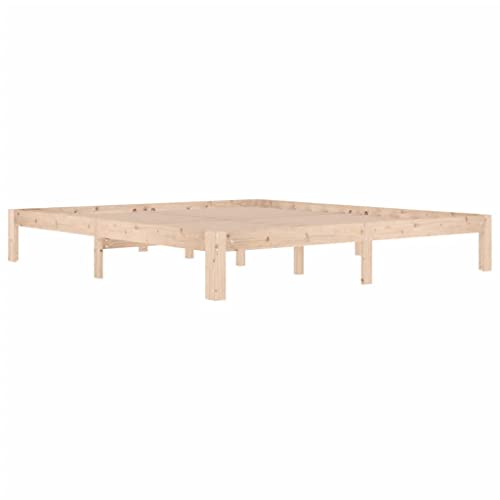 vidaXL Massivholzbett, Bett Holzbett für Schlafzimmer, Bettgestell Bettrahmen mit Lattenrost, Doppelbett Schlafzimmerbett, 180x200cm
