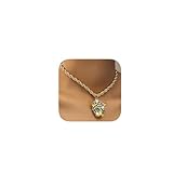 CHIVASO Luxury Crystal Leopard Pendant Necklace, Gold Rope Chain, Green Crystal Eyes, Fashion Statement Jewelry