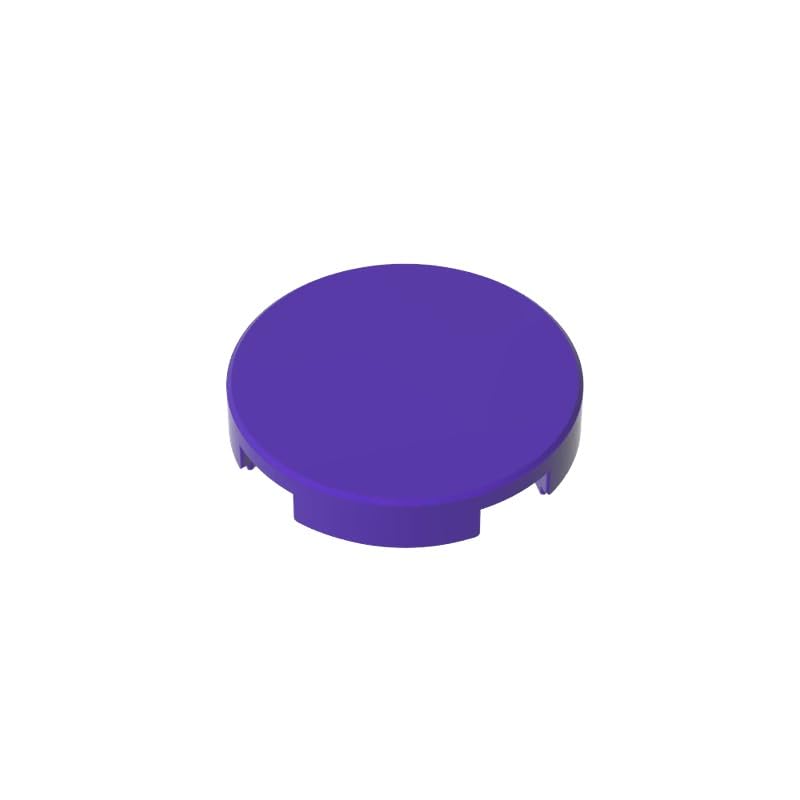 Gobricks 14769 Circular Plate Tile Round 2x2 with Bottom Stud Holder 50 Pieces GDS-611 Compatible with Lego Building Blocks Color:Dark Purple — image 1