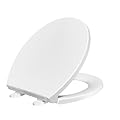 SAMODRA Round Toilet Seat (Withstand 440 Lbs), Slow Close Toilet Seat with Non-Slip Bumpers and Metal Installation Hardware, Easy to Install (Round)