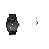 Diesel orologio da uomo Double Down S44 in silicone nero e orecchino in acciaio inossidabile, set