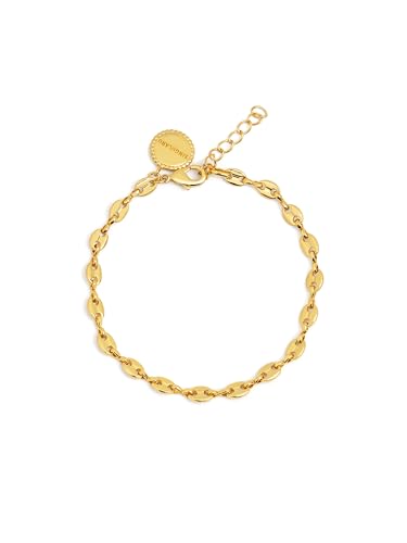 SINGULARU - Pulsera Calabrote. Latón con Acabado en Baño Oro de 18Kt. Pulsera...