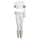 Walwoak Padme Amidala - Disfraz de uniforme blanco para mujer, disfraz completo para Halloween, cosplay, reina Padme, Blanco, XL