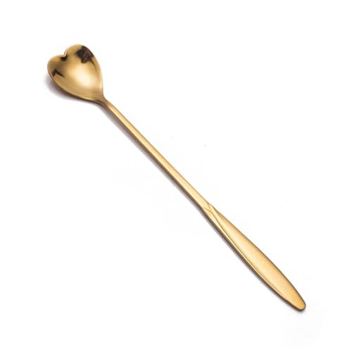 ABOOFAN 3 Pcs Creative Metal Spoon Long Handle Mixing Spoons Stainless Steel Spoon Coffee Spoon for Mixing Heart Shaped Stirring Spoons