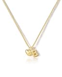 HANLI Collana Personalizzata Con Nome Cuore Iniziale B Donna Oro Placcato 14K Anallergici Leggeri Trendy Gioielli di Moda per le Donne