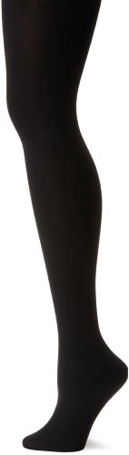 Hanes Silk Reflections Women's Blackout Tight with Hi-Waisted Control Top Panty, Black, G-H