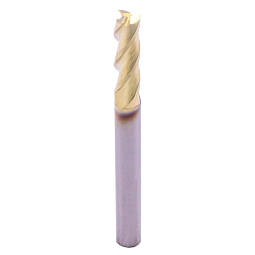 Image of BestParts 3 /16 inch 3 Flute Solid Carbide End Mill for Aluminum - ZrN Coated | 37 Degree Helix, 3 /16 inch Cutting Diameter, 3 /16 inch Shank Diameter, 5 /8 inch Length of Cut, 2 inch Overall Length, Square End