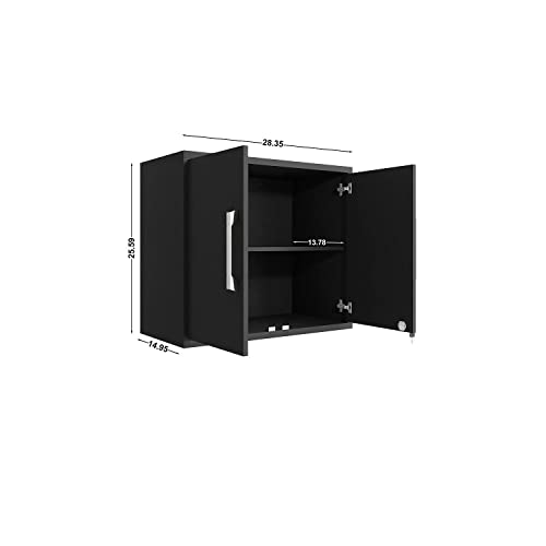 Image of Manhattan Comfort Eiffel Garage Cabinets and Storage System, Set of 5, Black