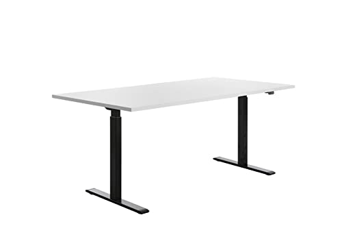 Topstar höhenverstellbarer Schreibtisch E-Table Holz 180x80 schwarz/weiß