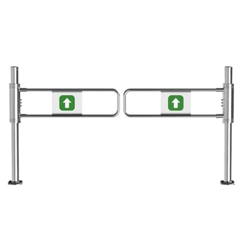 Puerta batiente automática bidireccional para supermercados y almacenes, puerta de seguridad con freno basculante, mecanismo de cierre automático, ideal para acceso a barras y tiendas (130 x 100 cm)