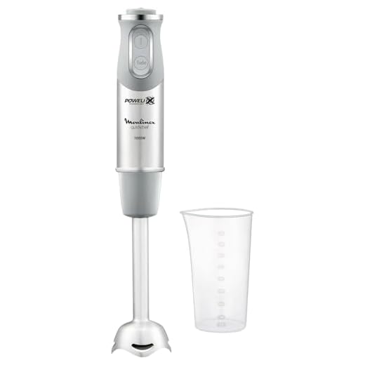 Moulinex QuickChef DD65AD Batidora de Mano de 1000 W, 10 velocidades con vaso medidor, protección antisalpicaduras, mango antideslizante, alta potencia y velocidades regulables