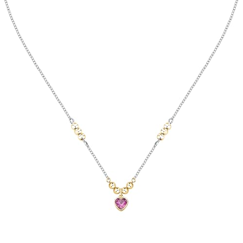 Morellato Collana Donna in Acciaio con Cuore, Regalo Amica, Collezione TALISMANI Emily in Paris