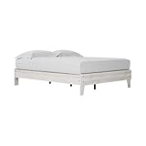 Signature Design by Ashley Shawburn Modern Farmhouse Platform Bed, Queen, Whitewash