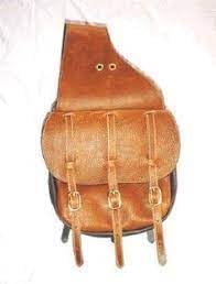D&L Saddlery Cowhide Genuine Leather Western Equestrian Trail Simple Horse Saddle Bag Pack Equipment Horse Saddle Bags Size: 10” L x 10” W x 3 ½” D inches BAG43