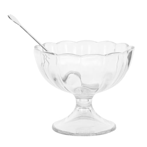 HOODANCOS Set 6 Coppette da Gelato in Plastica 200 Ml Ciotole da Dessert Decorative Riutilizzabili per Yogurt Torte Insalate e Frutta Bicchieri Leggeri per Picnic e Uso Riutilizzabile