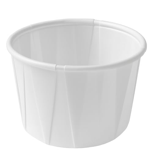 Vakly Disposable Paper Souffle Medicine Cups 3/4 oz [Pack of 250] – 0.75 Ounce Small Cups for Medication Distribution, Pills, Tasting, Condiments, Food and Dessert Serving