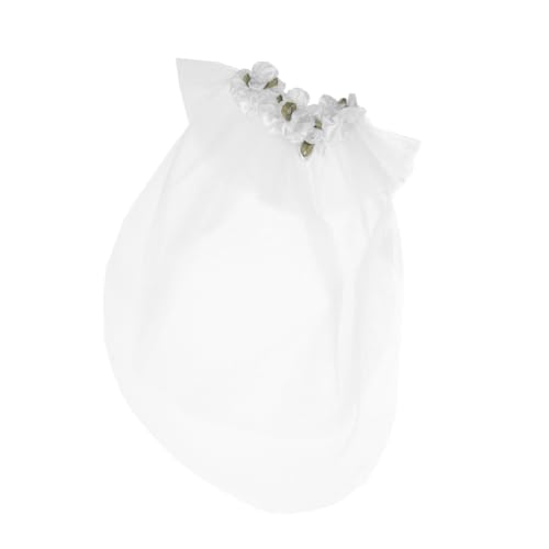 Kisangel Pet Wedding Veil Headband for Dogs Handmade Hair Bow and Veil for Bridal Occasions Elegant Design for Festive Gatherings Comfortable and Versatile Pet Hair Accessories