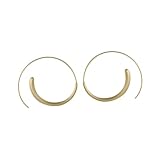 MUCKLILY 哑光磨砂金色耳圈 レディースシンプル耳飾り 軽量快適で日常使いに おしゃれなアクセント プレゼントにも