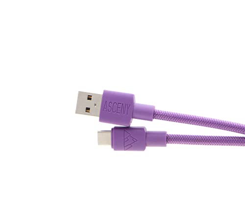 Image of Coiled & Double-Sleeved Mechanical Keyboard Cable, for Type-C Mechanical Keyboards (Purple)